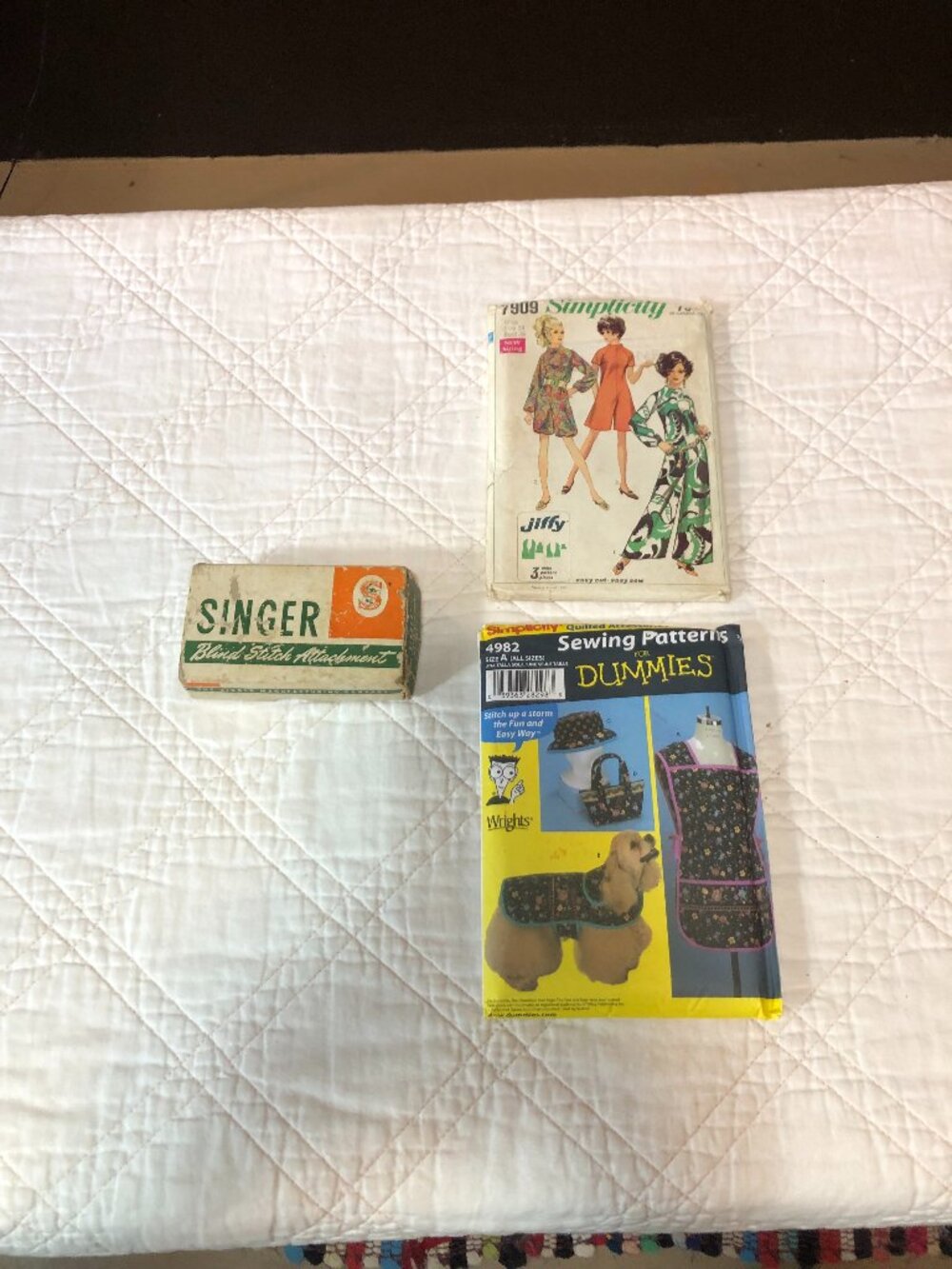 Vintage Singer Blind Stitch Attachment and 2 pattern